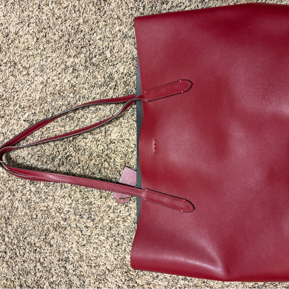 Coach Cherry Red Leather Tote - Picture 2 of 5